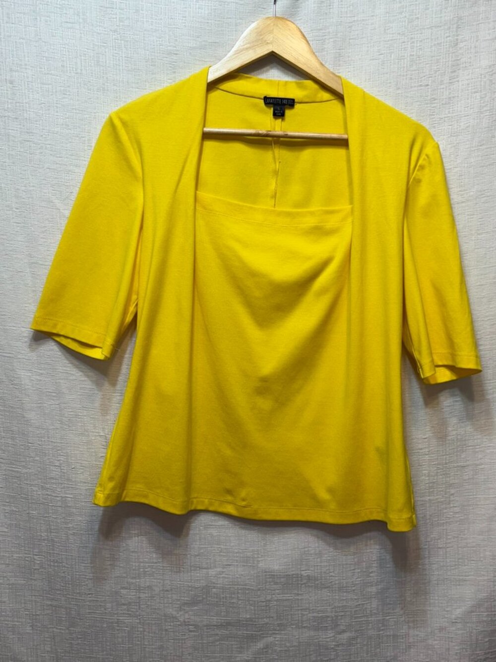 Lafayette 148 Like New Stretch Knit Top Luxury Yellow